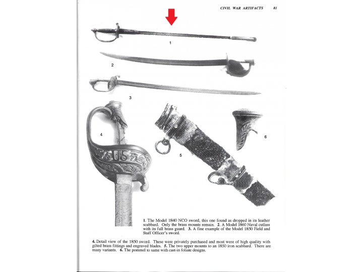 Federal Model 1840 NCO Sword - Excavated