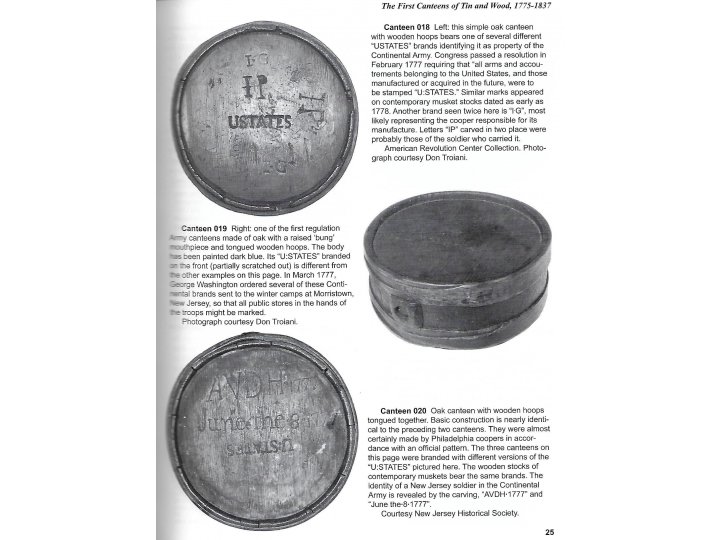 U.S. Army & Militia Canteens 1775 - 1910 - Brand New Copy