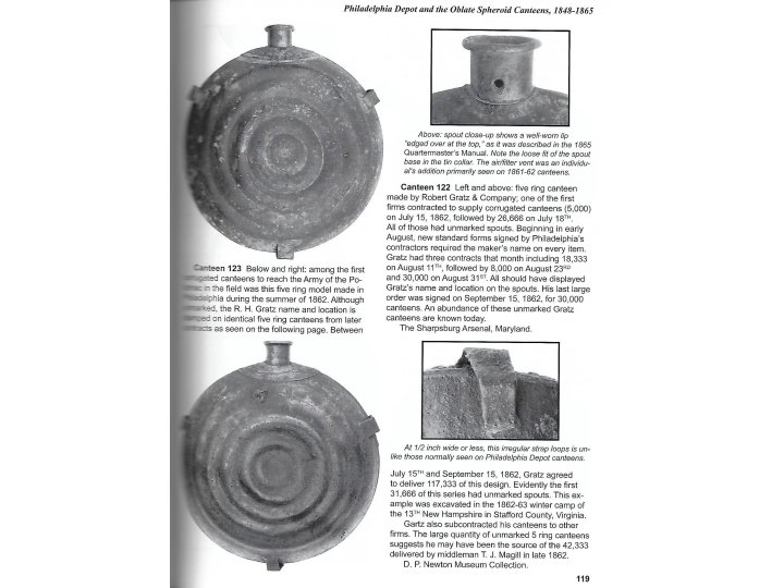 U.S. Army & Militia Canteens 1775 - 1910 - Brand New Copy