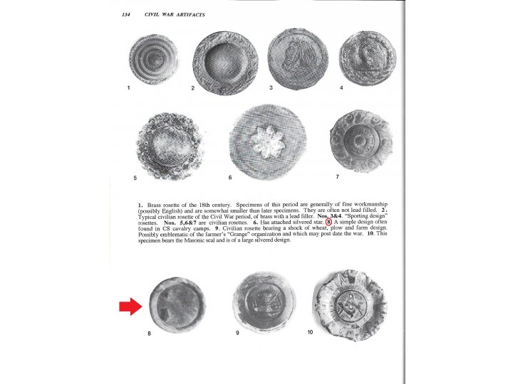 Plain Bridle Rosette - Marked "RV"