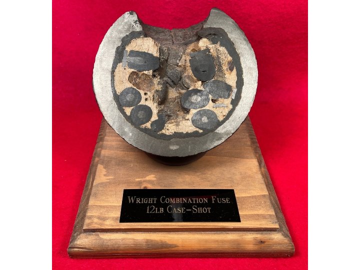 12 Pounder Cannonball Case-Shot Half for use w/ Rare Wright Time Fuze