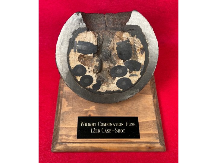 12 Pounder Cannonball Case-Shot Half for use w/ Rare Wright Time Fuze