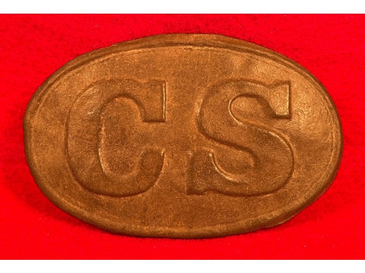 Confederate "CS Rope Border" Belt Buckle - Repaired - On Sale
