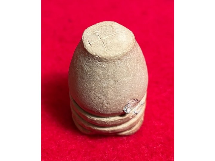 Carved .69 Caliber Three Ring Bullet