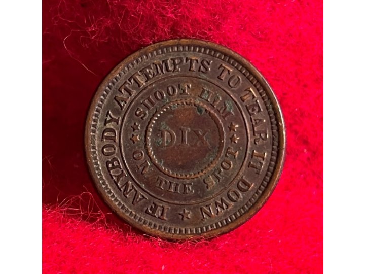 Civil War Patriotic Token Dated 1863 - "SHOOT HIM ON THE SPOT"