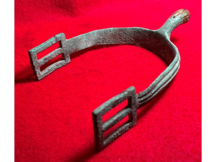 US Officer's "Christmas" Spur Marked "PATENTED DEC 24, 1861."