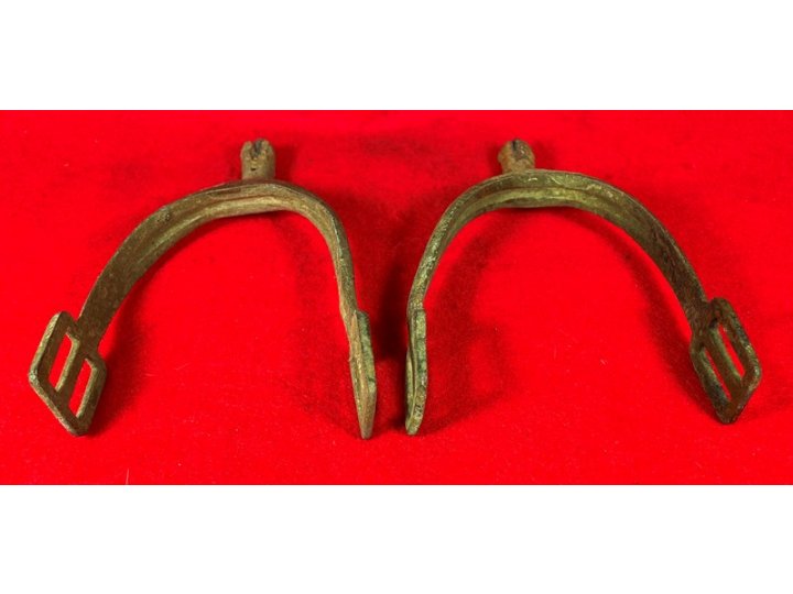 Pair of Model 1859 US Cavalry Spurs with Cast-In Groove - Littlestown, PA