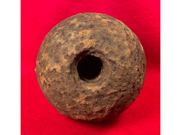 Confederate 12 Pounder Side-Loader Case-Shot Shell - Rare Copper Side-Plug