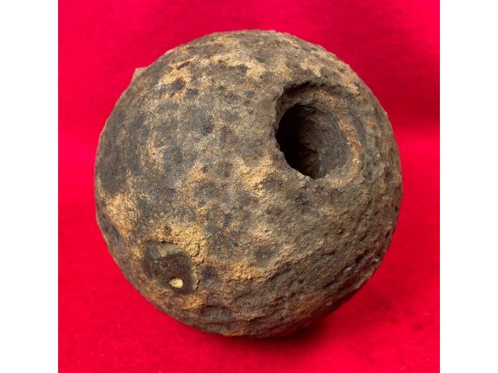 Confederate 12 Pounder Side-Loader Case-Shot Shell - Rare Copper Side-Plug