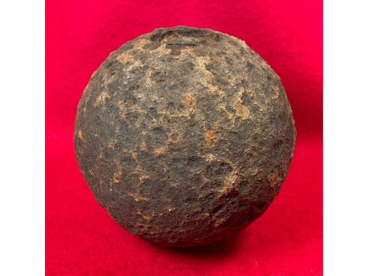 Confederate 12 Pounder Side-Loader Case-Shot Shell - Rare Copper Side-Plug