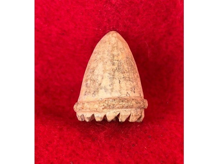 Carved Confederate .69 Caliber "Raleigh" Pattern Bullet Bullet - "Sawtooth"