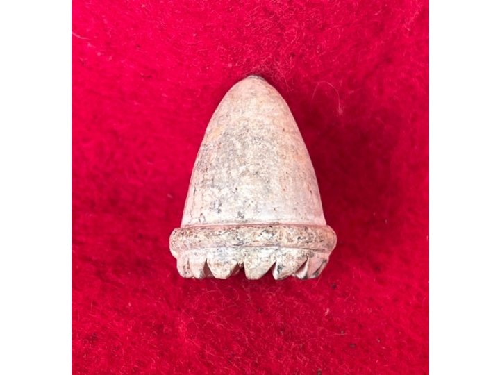 Carved Confederate .69 Caliber "Raleigh" Pattern Bullet Bullet - "Sawtooth"