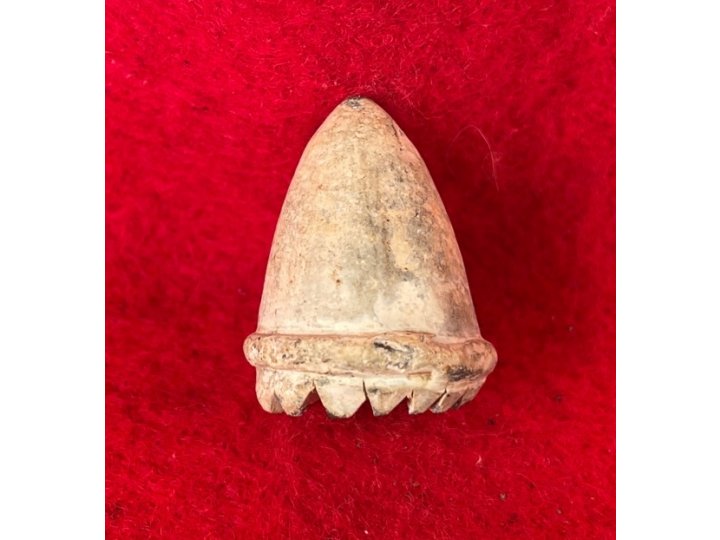 Carved Confederate .69 Caliber "Raleigh" Pattern Bullet Bullet - "Sawtooth"