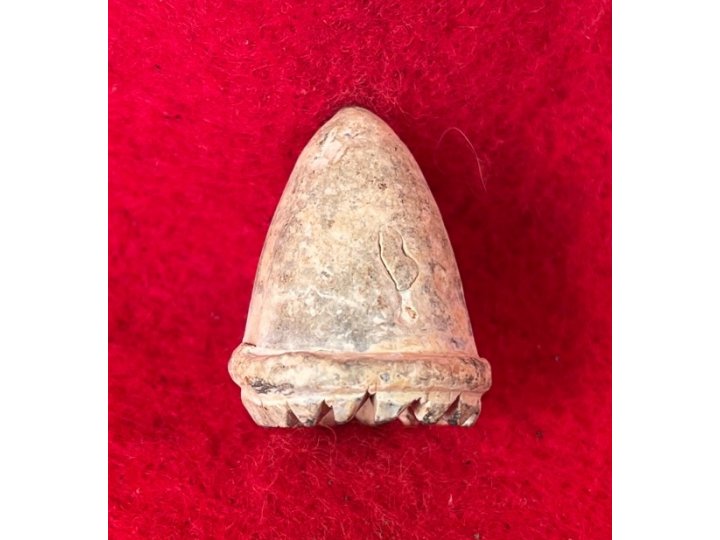 Carved Confederate .69 Caliber "Raleigh" Pattern Bullet Bullet - "Sawtooth"