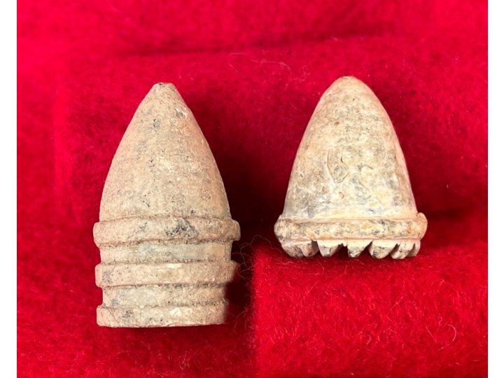 Carved Confederate .69 Caliber "Raleigh" Pattern Bullet Bullet - "Sawtooth"