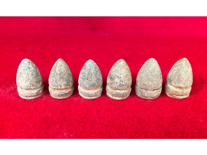 Six .44 Caliber Army Revolver Bullets for D.C. Sage Cartridge