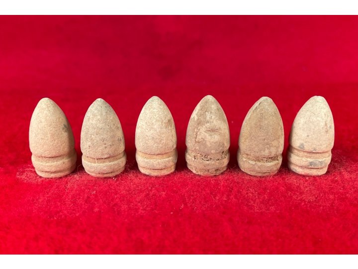 Six .44 Caliber Army Revolver Bullets for Barthalow Cartridge
