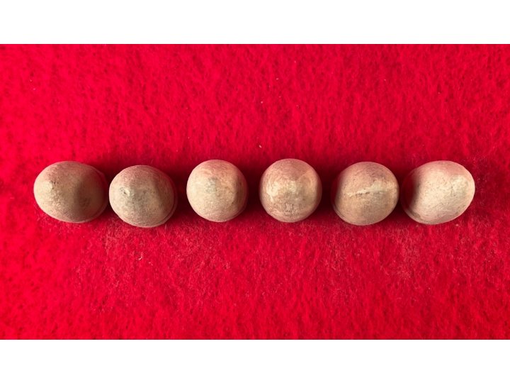 Six .44 Caliber Army Revolver Bullets for Barthalow Cartridge