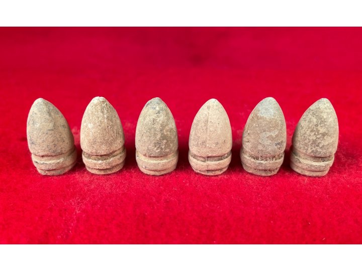 Six .44 Caliber Army Revolver Bullets for Barthalow Cartridge