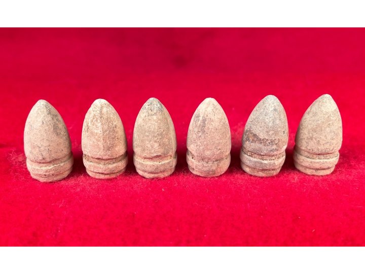 Six .44 Caliber Army Revolver Bullets for Barthalow Cartridge