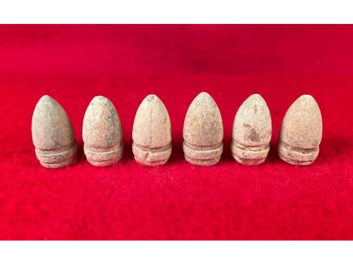 Six .44 Caliber Army Revolver Bullets for Barthalow Cartridge
