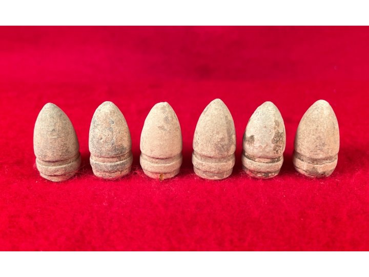 Six .44 Caliber Army Revolver Bullets for Barthalow Cartridge