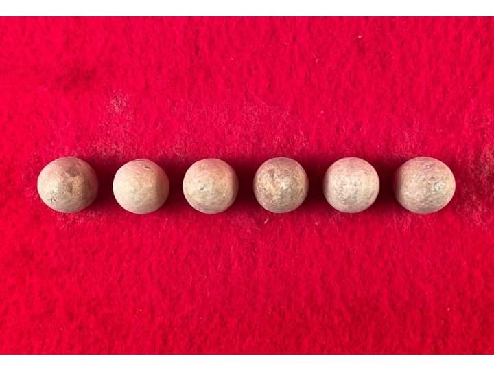 Six .36 Caliber Navy Revolver Bullets