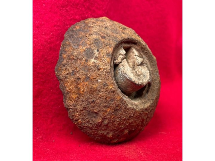 Confederate 12 Pounder Spherical Case-Shot Fragment with Bormann Fuze 