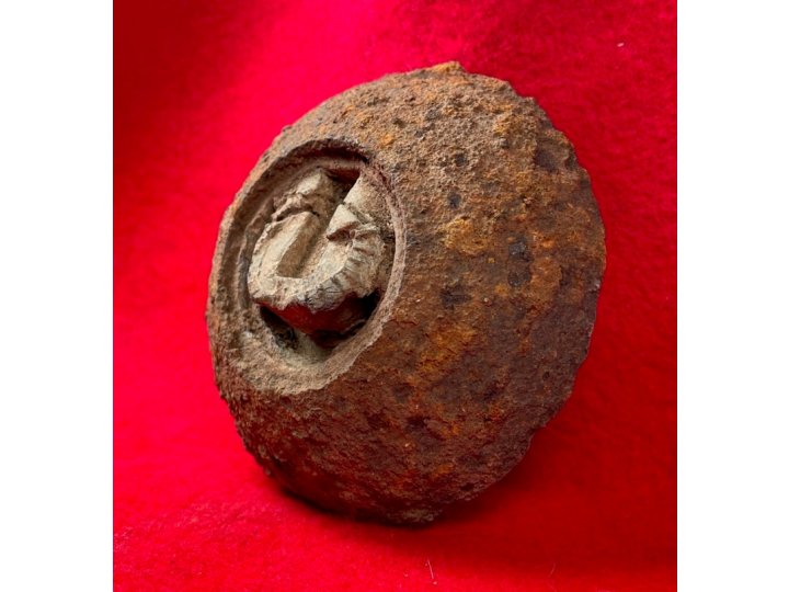 Confederate 12 Pounder Spherical Case-Shot Fragment with Bormann Fuze 