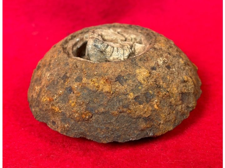 Confederate 12 Pounder Spherical Case-Shot Fragment with Bormann Fuze 