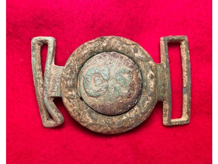 Confederate Two-Piece Tongue and Wreath Belt Buckle