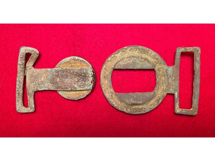 Confederate Two-Piece Tongue and Wreath Belt Buckle