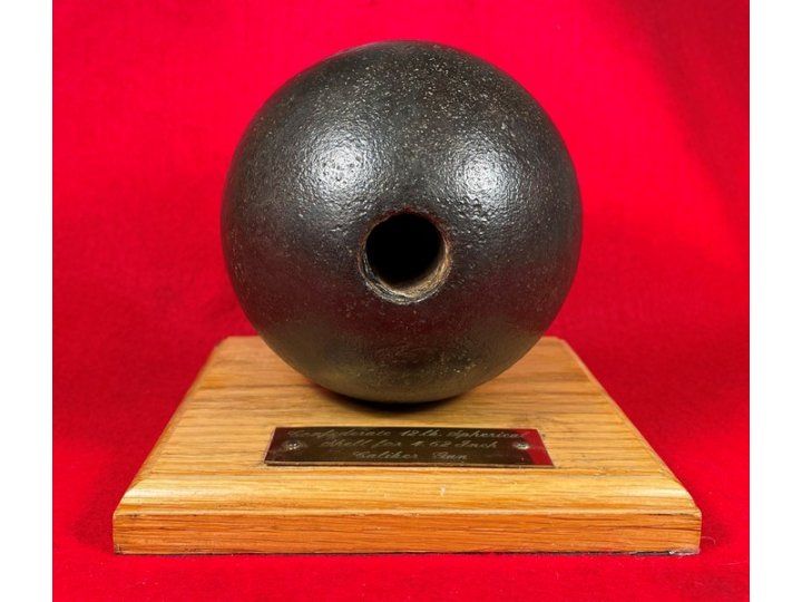 Confederate 12-Pounder Shell - Mounted on Stand
