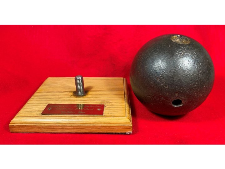 Confederate 12-Pounder Shell - Mounted on Stand