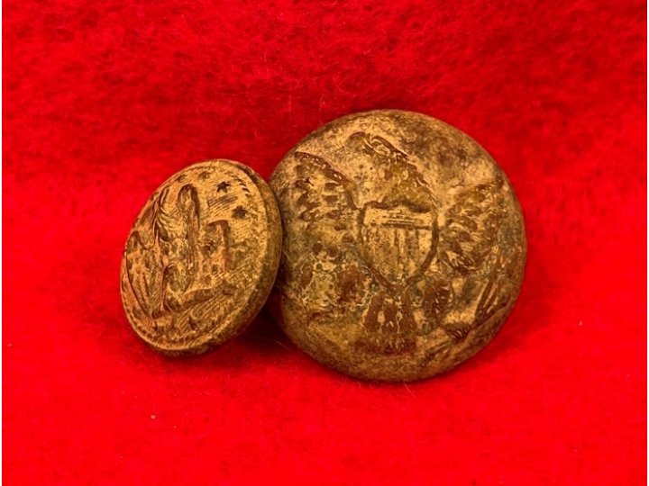 General Service Eagle Button and Navy Button on Same Bachelor Ring 