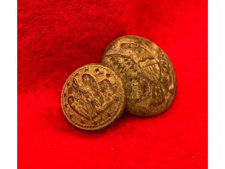 General Service Eagle Button and Navy Button on Same Bachelor Ring 