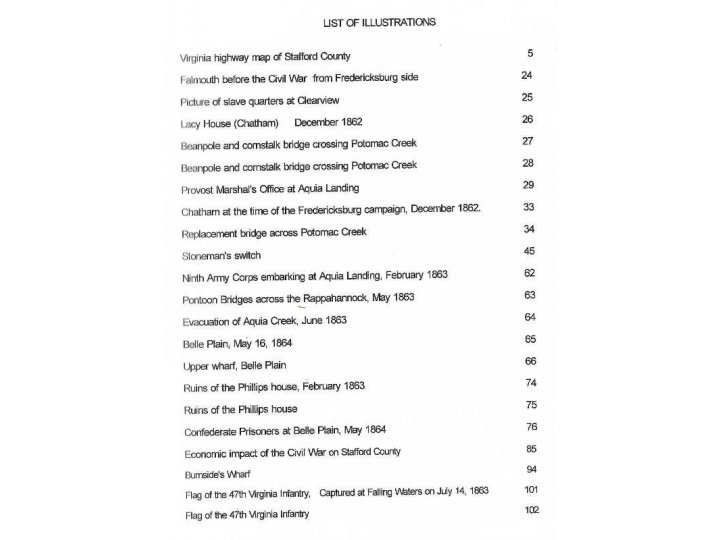 Stafford County in the Civil War - Numbered and Signed