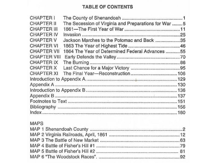 Shenandoah County in the Civil War - Numbered and Signed