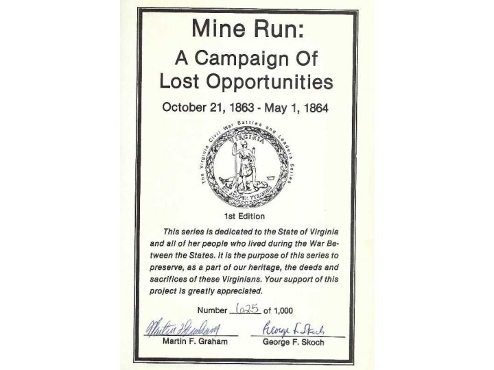 Mine Run: A Campaign of Lost Opportunities