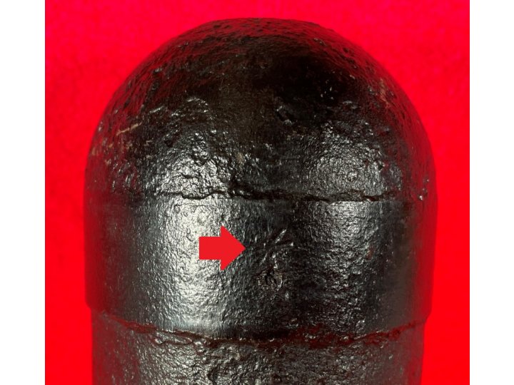 Confederate 3-inch "Short Pattern" Broun Shell with Original Wood Fuze Adaptor - High Quality