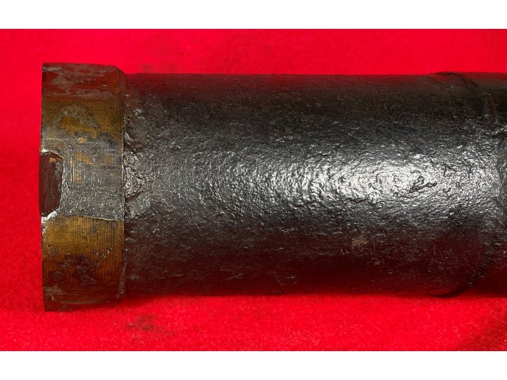 Confederate 3-inch "Short Pattern" Broun Shell with Original Wood Fuze Adaptor - High Quality