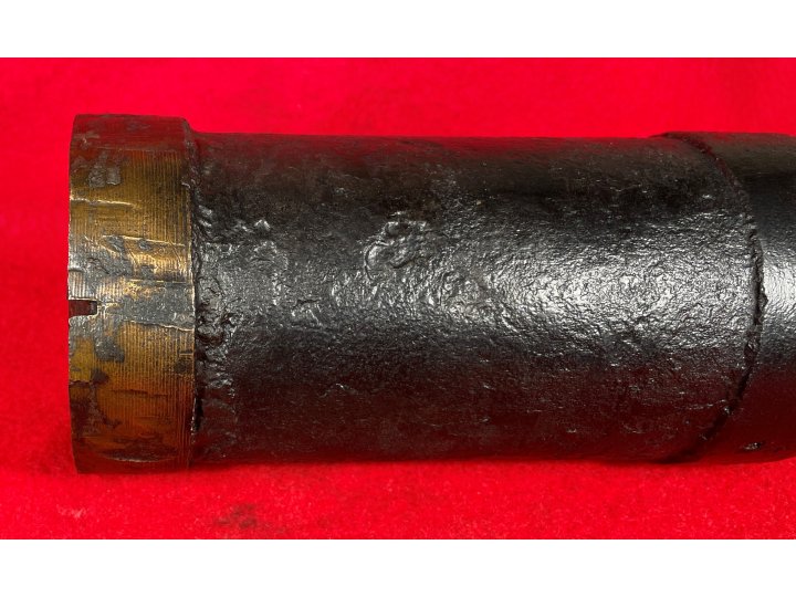 Confederate 3-inch "Short Pattern" Broun Shell with Original Wood Fuze Adaptor - High Quality