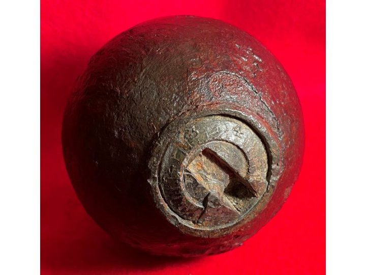 Federal 6-Pounder Case-Shot Shell with Unpunched Bormann Time Fuze