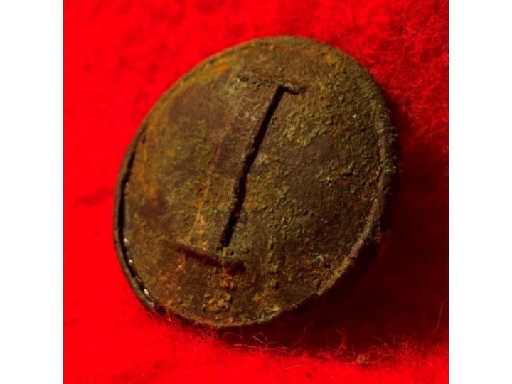 Confederate Infantry Coat Button - Stippled "I" - Repaired