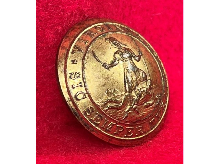 Pre-Civil War Virginia Militia Coat Button - "Soup Bowl" - Rare Non-Excavated
