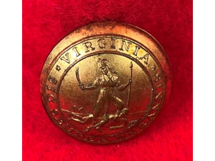 Pre-Civil War Virginia Militia Coat Button - "Soup Bowl" - Rare Non-Excavated