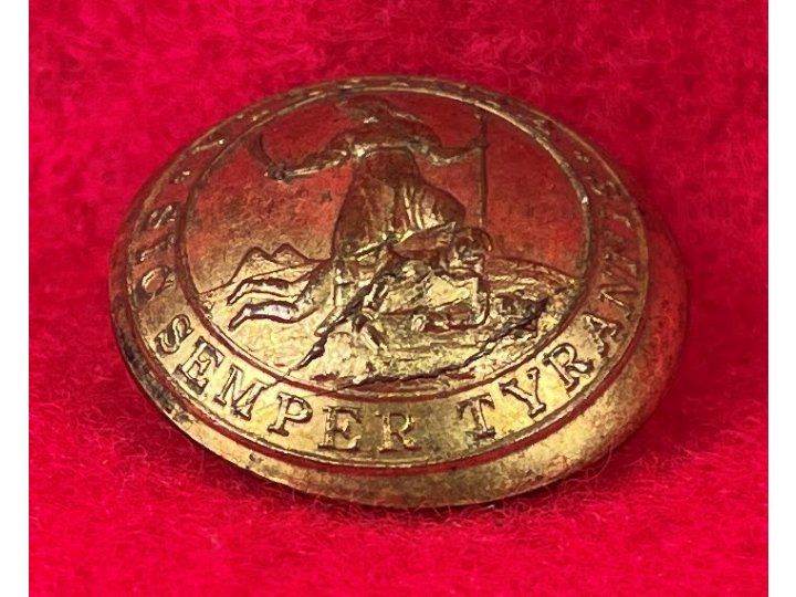 Pre-Civil War Virginia Militia Coat Button - "Soup Bowl" - Rare Non-Excavated