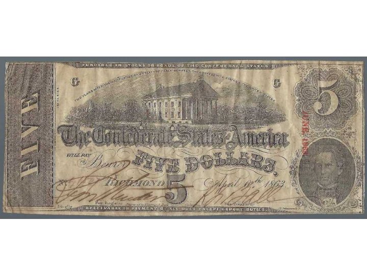 Confederate Ten-Dollar Note - 1863 - T-59