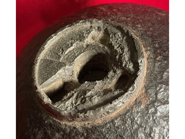 Confederate 12-Pounder Shell with Reamed Bormann Time Fuze