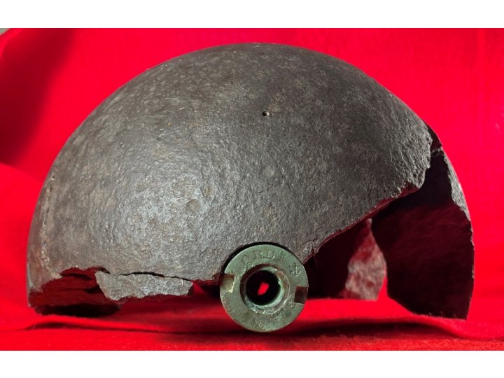 Reconstructed 9-Inch Mortar Shell with US Naval Fuze Dated 1862